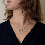 Bague transformable en pendentif en or blanc, diamants