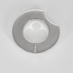 Bague transformable en pendentif en or blanc, diamants