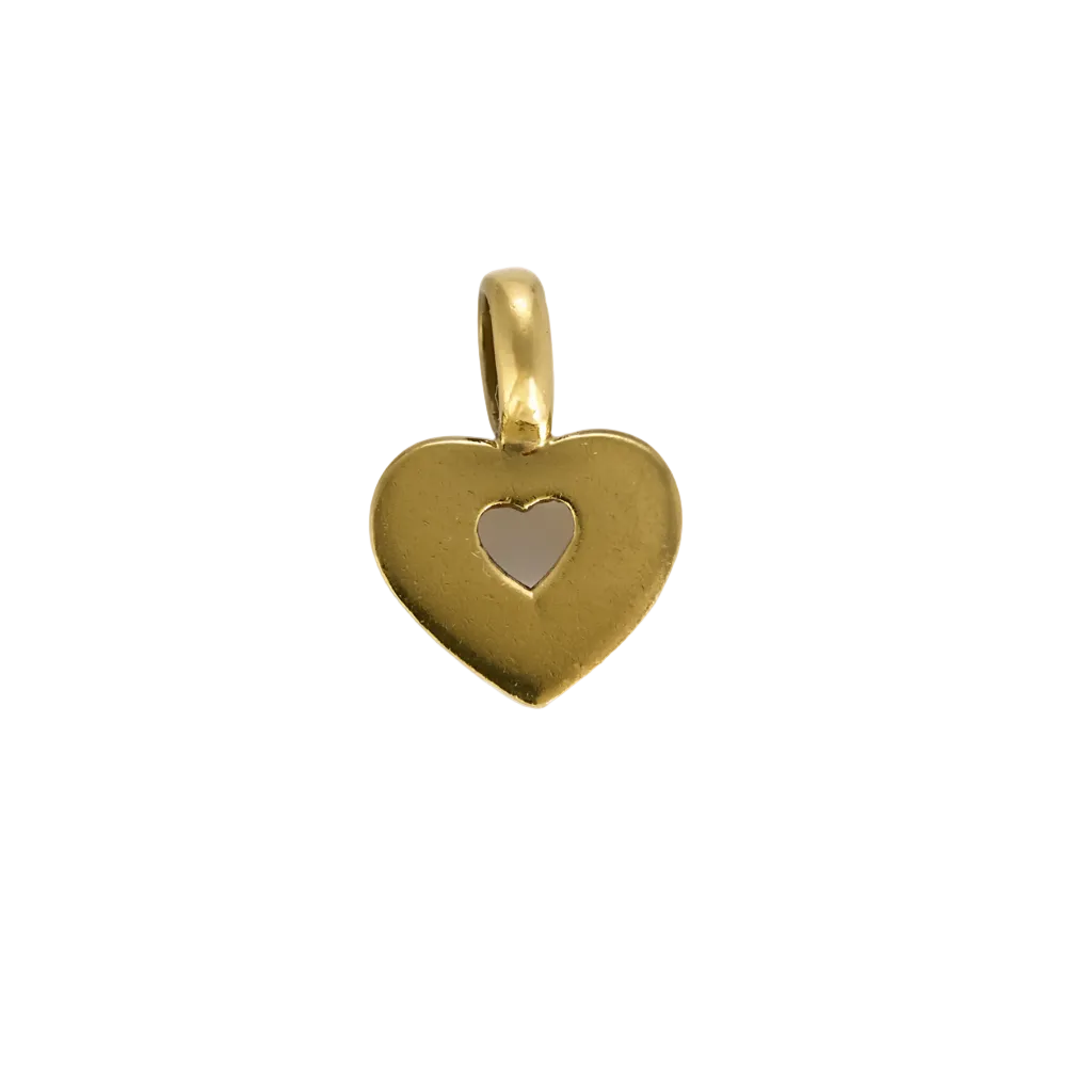 POIRAY - Pendentif Coeur Secret en or jaune. Small.