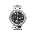 Hermès - Clipper Chrono - Montre en acier à boitier rond et à mouvement quartz