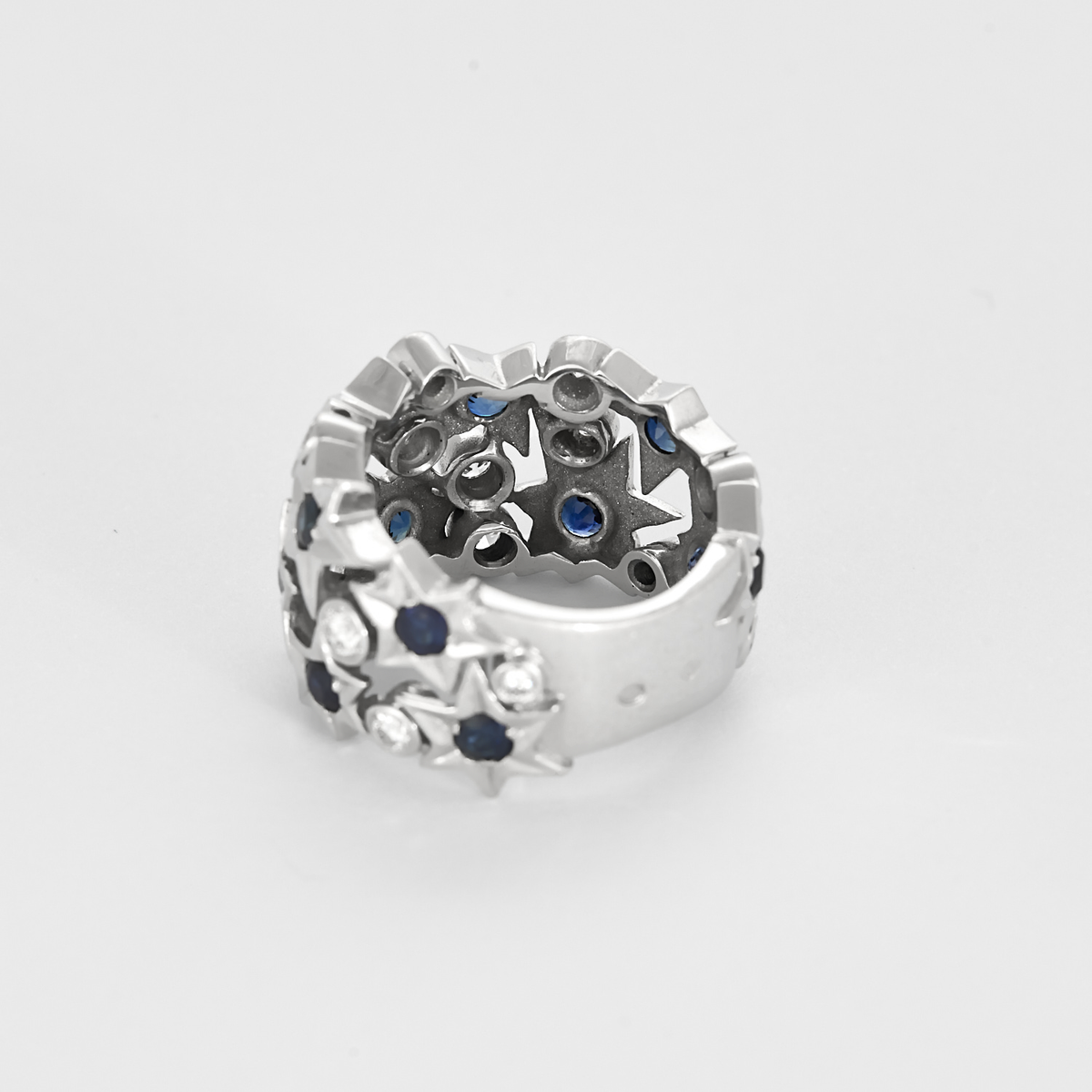 FRED - Haute Joaillerie - Shine-  Bague en or gris diamants et saphirs