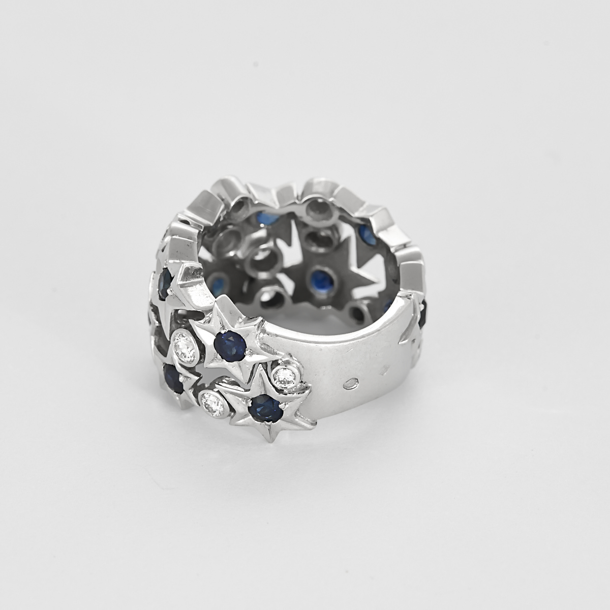 FRED - Haute Joaillerie - Shine-  Bague en or gris diamants et saphirs