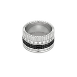 Bague Boucheron Quatre Black Edition grand modèle en or blanc, diamants et PVD noir.