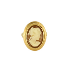 Bague or jaune camée coquillage