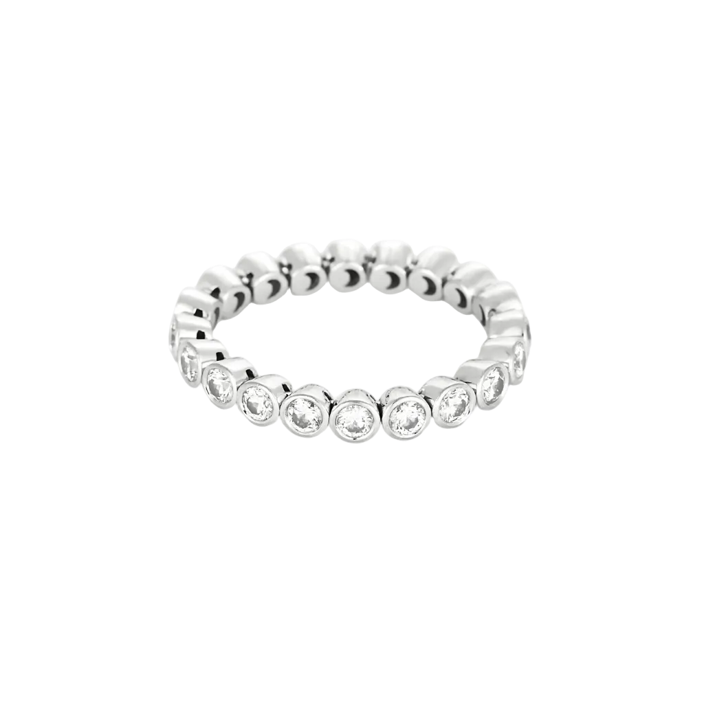 DE BEERS - Alliance souple en or gris et diamants
