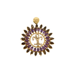 Pendentif en or jaune, améthyste et quartz fumé