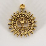 Pendentif en or jaune, améthyste et quartz fumé
