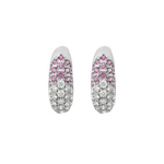 Boucles d'oreilles en or blanc, saphirs roses et diamants