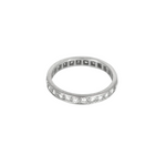 Alliance américaine en or gris et diamants