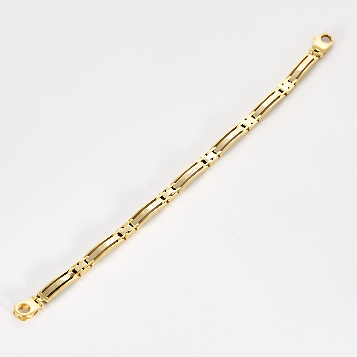 Bracelet de type gourmette en or blanc et or jaune
