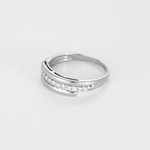 Demie Alliance en or gris et diamants
