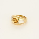 MAUBOUSSIN -  «Aloha» - Bague jonc en or jaune, citrine et nacre blanche
