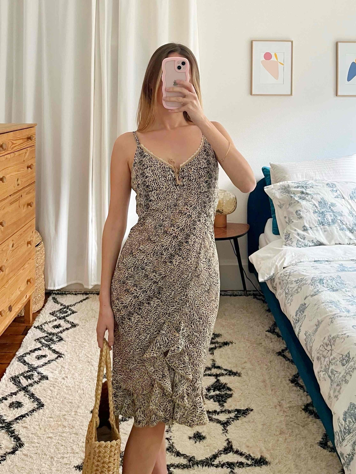Robe midi léopard