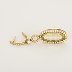 Paire de Pendants d'Oreilles en or jaune , quartz lemon et diamants