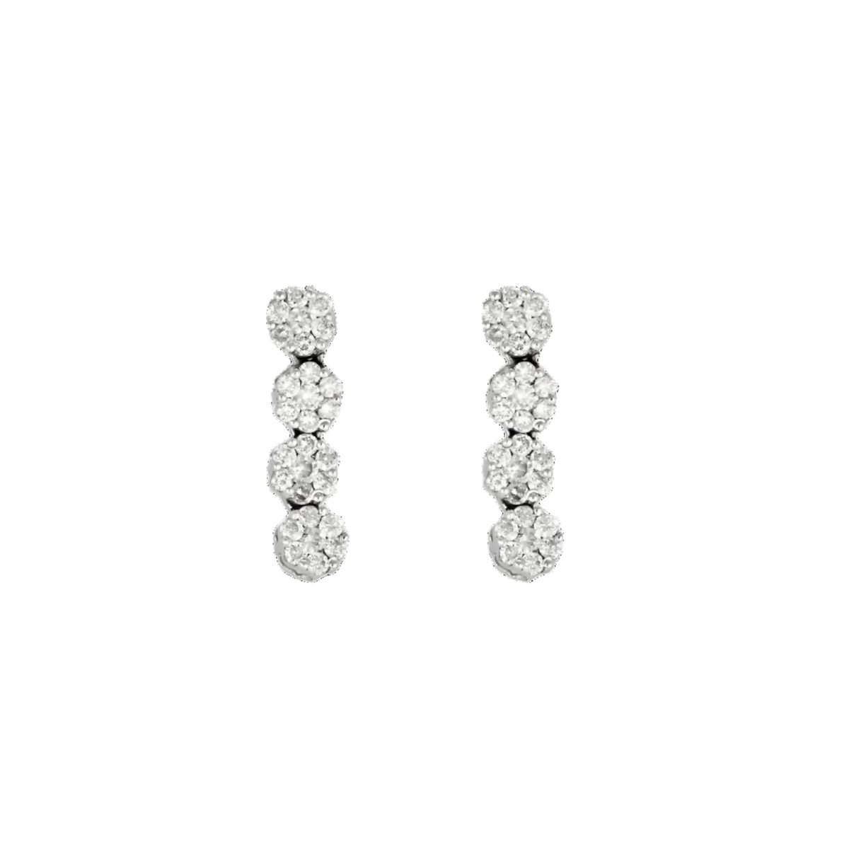 Boucles d'oreilles en Or blanc 18k Diamant