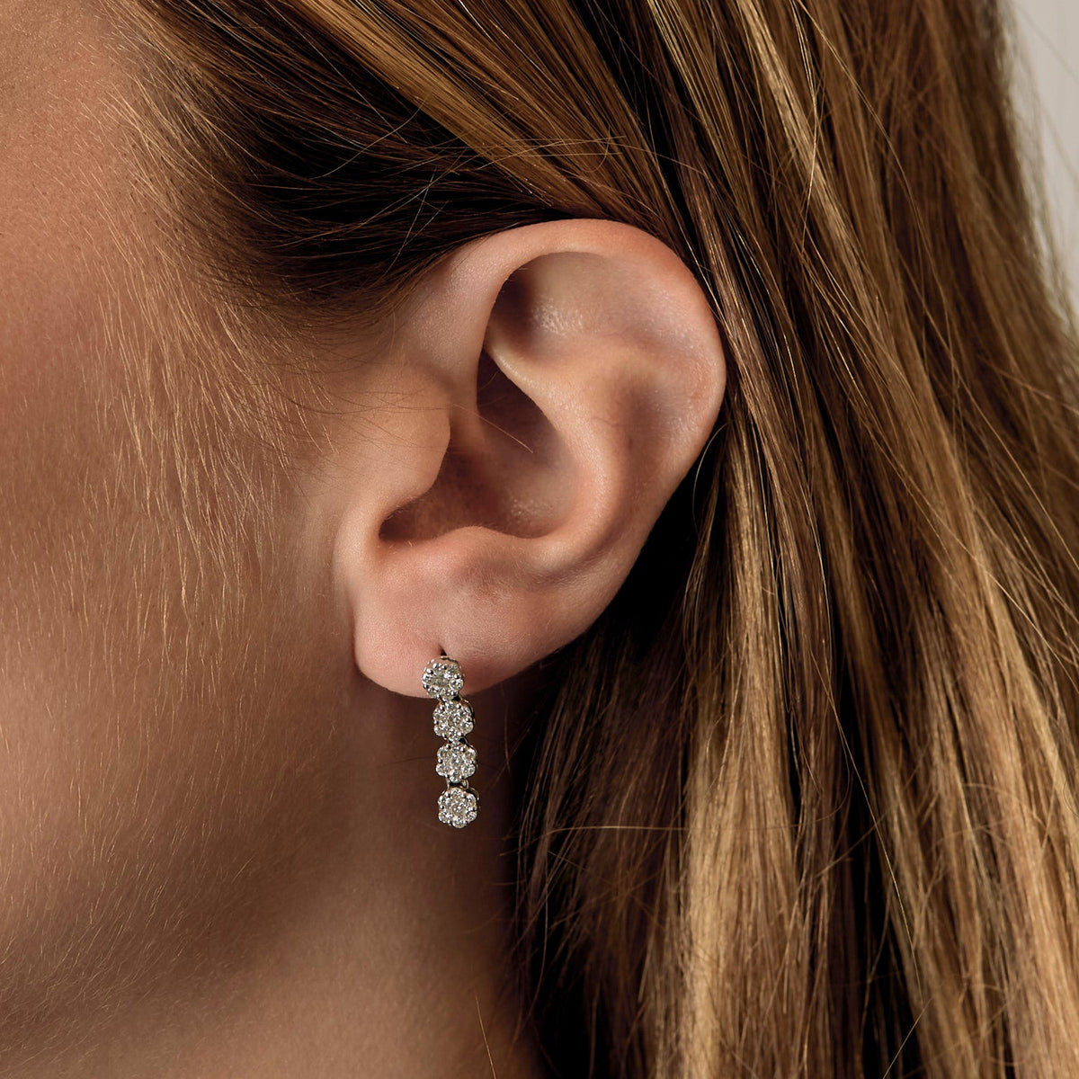 Boucles d'oreilles en Or blanc 18k Diamant