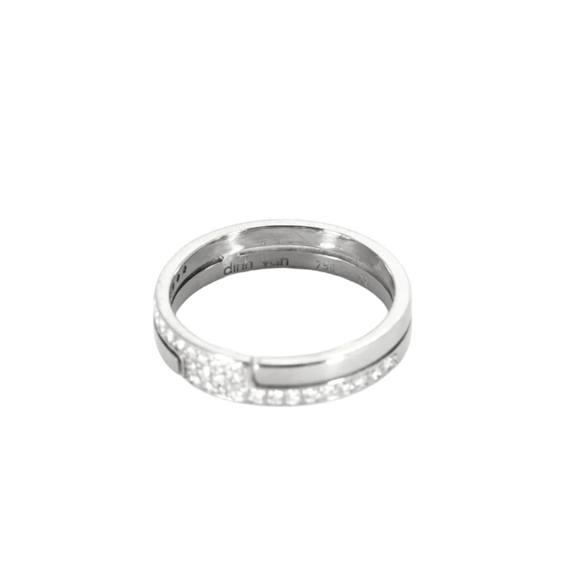 Dinh Van- Seventies - PM-  Bague en or gris et diamants