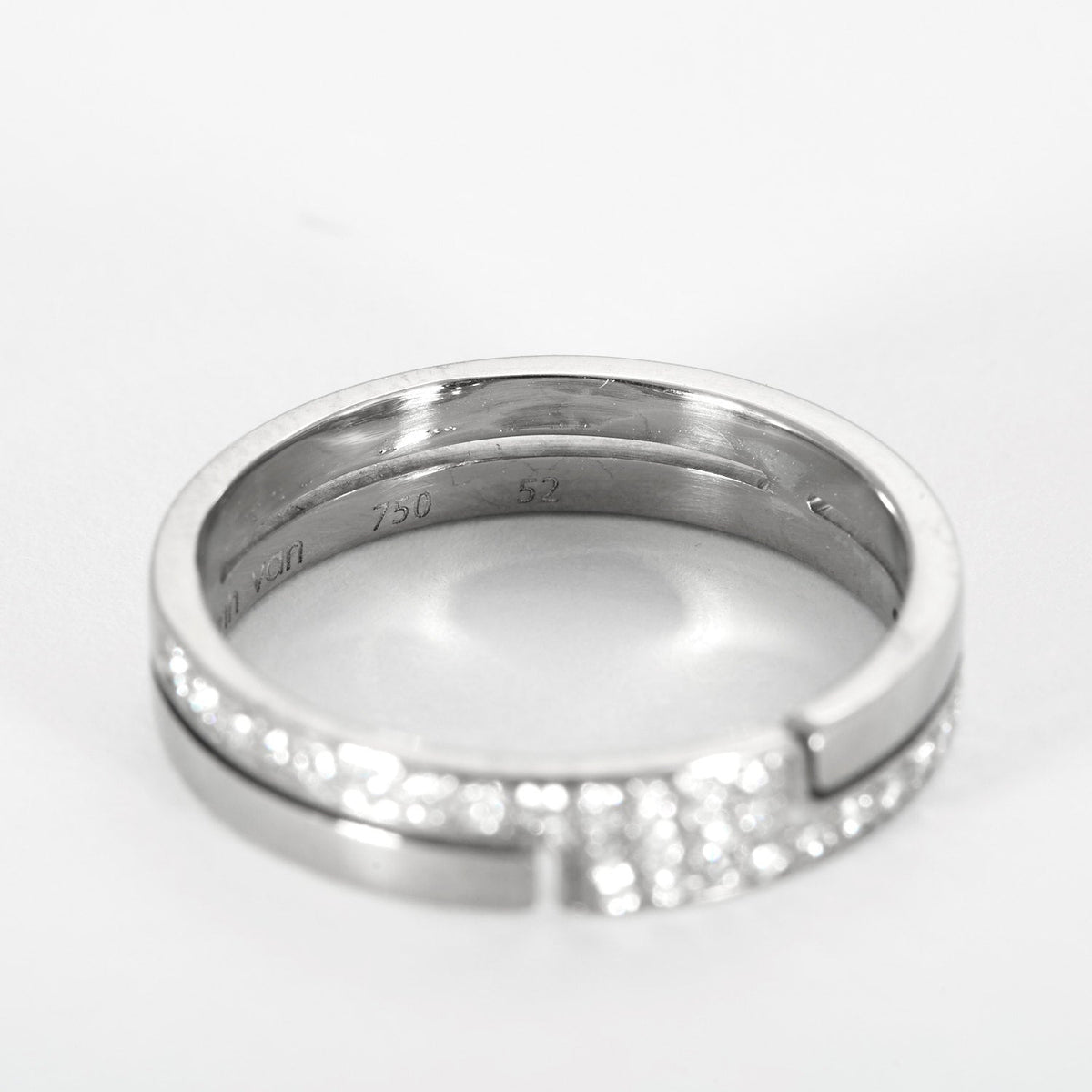 Dinh Van- Seventies - PM-  Bague en or gris et diamants