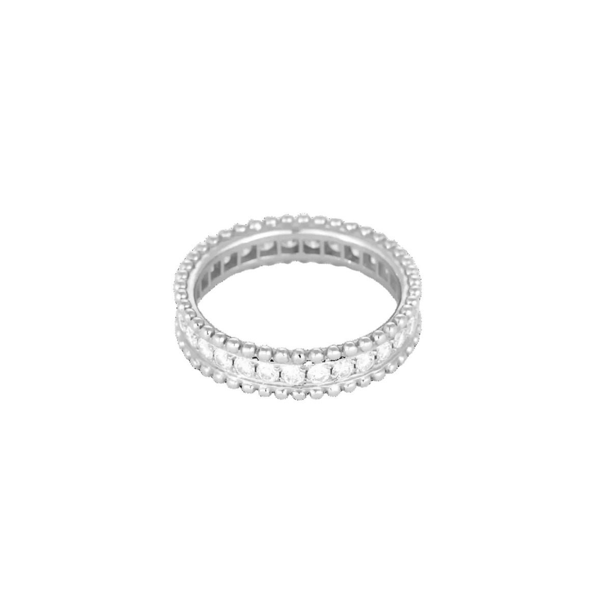 Van Cleef & Arpels - Perlée Diamants - Élégante bague en or blanc et diamants