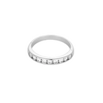 Élégante demie alliance en or blanc et diamants 0,45 carat