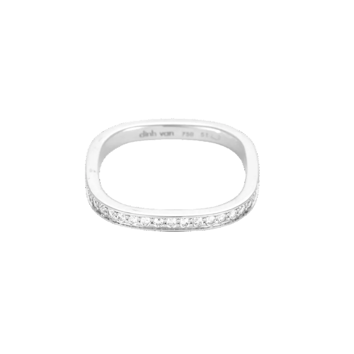 Dinh Van - Demie Alliance carrée en or blanc et diamants