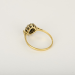 Bague marguerite en or jaune, or blanc, saphir et diamants