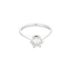 Bague solitaire en or gris et diamant 0.70 carat environ.