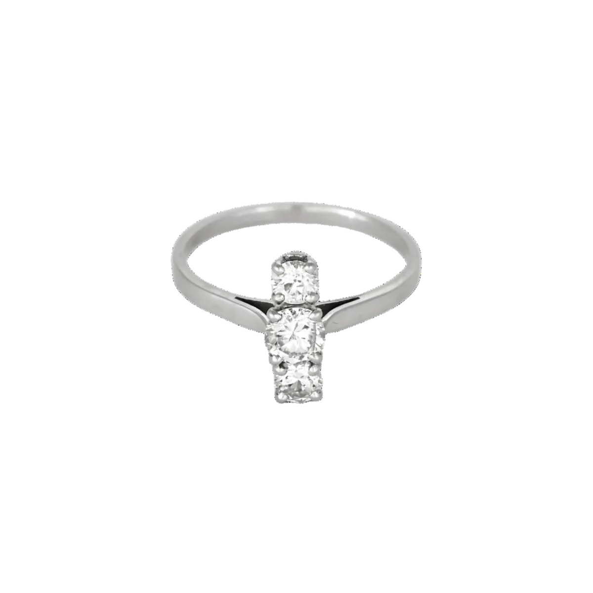 Bague en or blanc et diamants : 0,80 carat