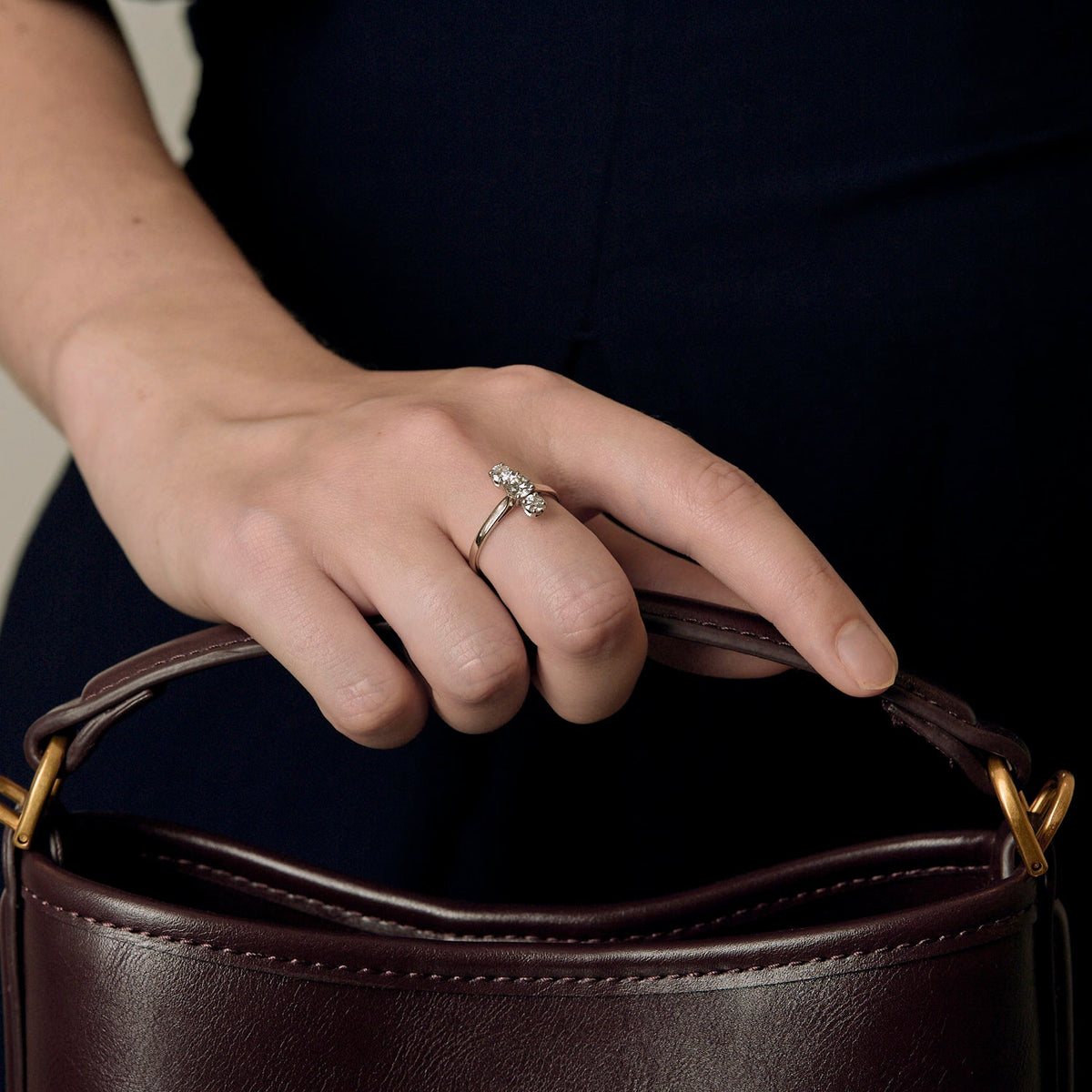 Bague en or blanc et diamants : 0,80 carat