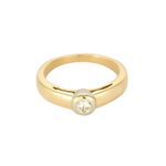 Bague Solitaire en or jaune, or blanc et diamants