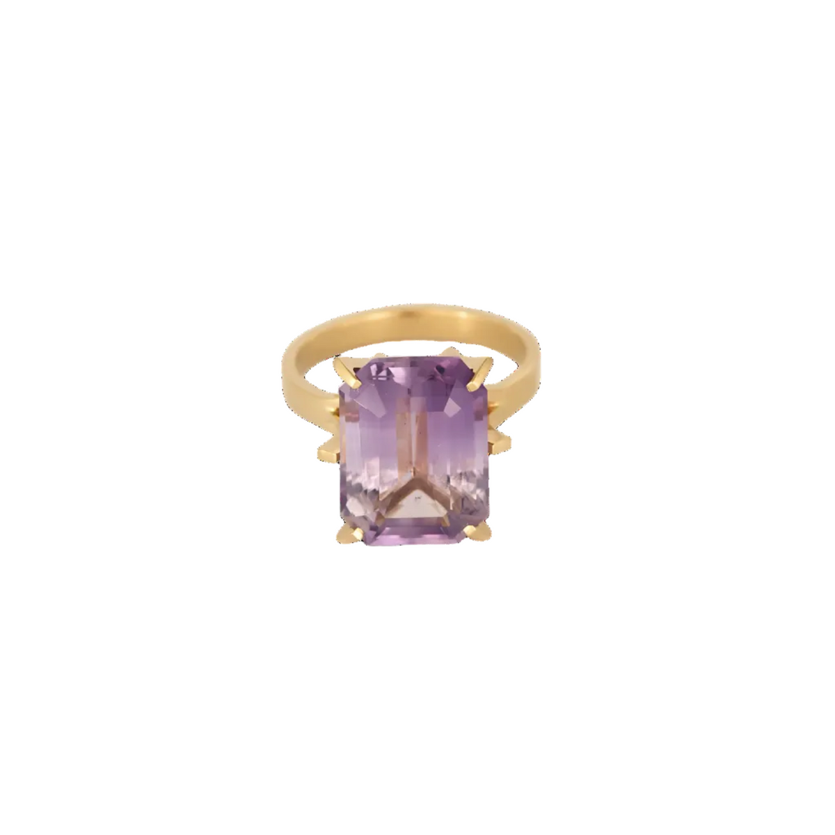 Bague cocktail en or jaune et améthyste