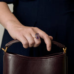 Bague cocktail en or jaune et améthyste