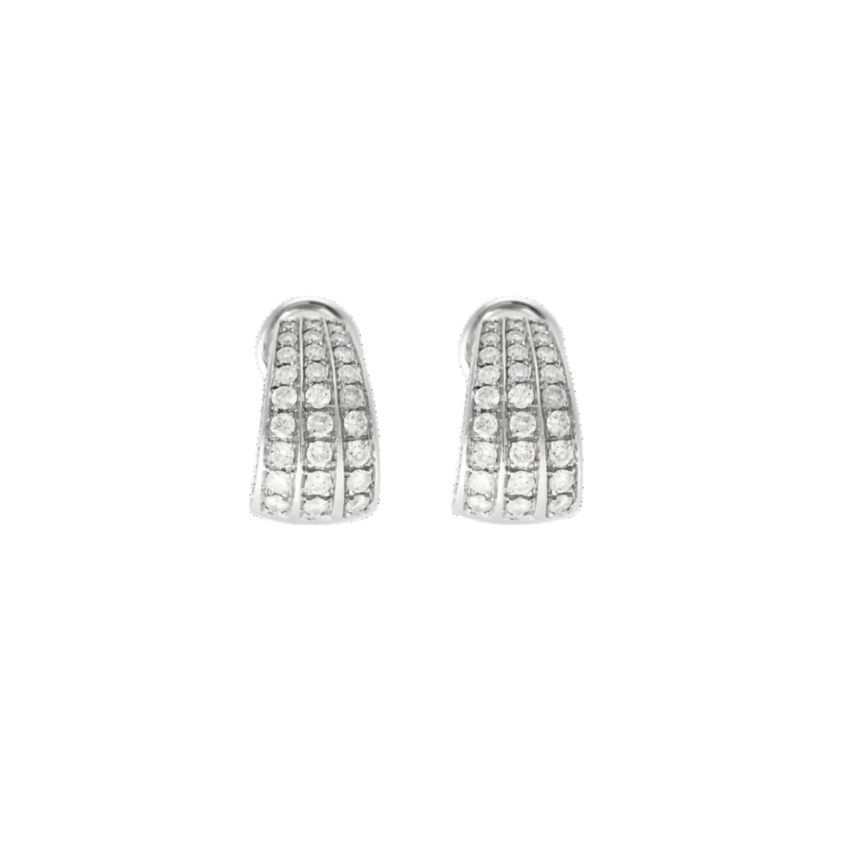 Élégantes boucles d'oreilles en or blanc et diamants : 1 carat