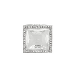 Bague cocktail en or blanc, aigue-marine : 10 carats et diamants : 0,20 carat
