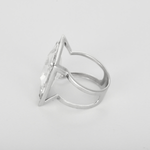 Bague cocktail en or blanc, aigue-marine : 10 carats et diamants : 0,20 carat