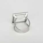 Bague cocktail en or blanc, aigue-marine : 10 carats et diamants : 0,20 carat