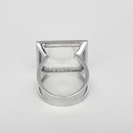 Bague cocktail en or blanc, aigue-marine : 10 carats et diamants : 0,20 carat