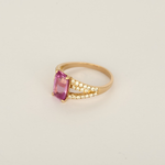 Bague en or rose, saphir rose : 1,63 carat et diamants