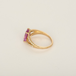 Bague en or rose, saphir rose : 1,63 carat et diamants