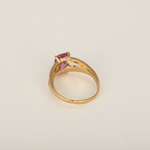Bague en or rose, saphir rose : 1,63 carat et diamants