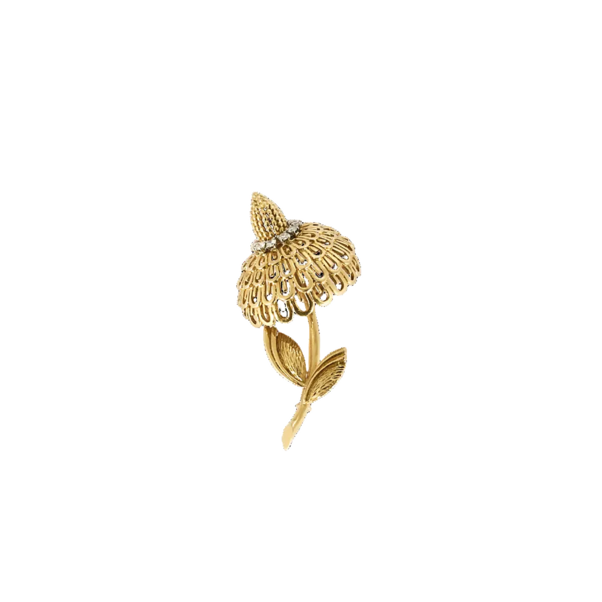Broche Or jaune 18k et Platine Diamant
