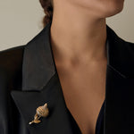 Broche Or jaune 18k et Platine Diamant