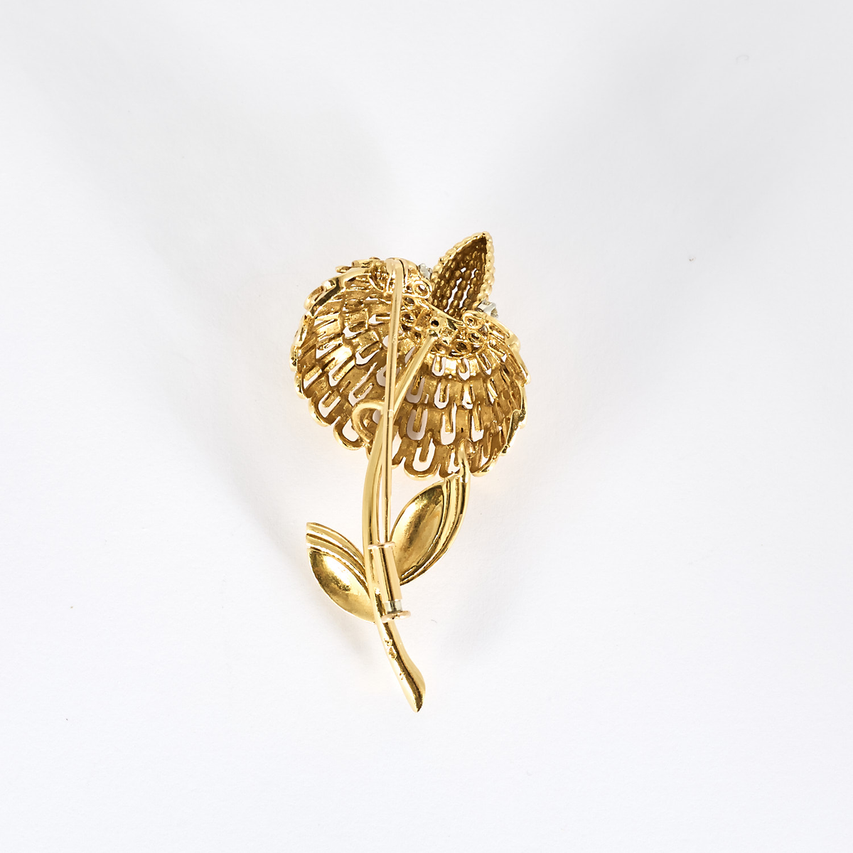 Broche Or jaune 18k et Platine Diamant