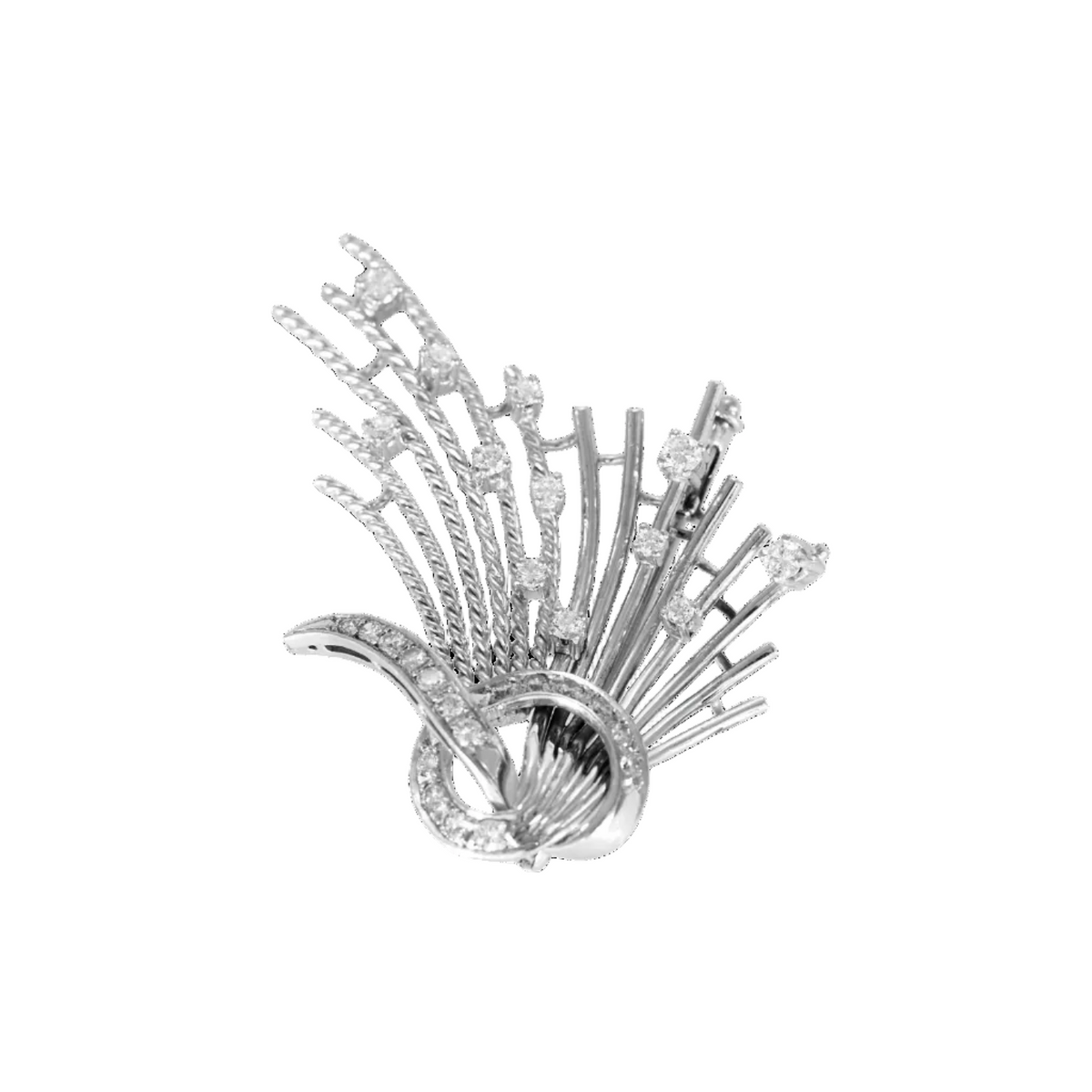 Broche en Or blanc 18k Diamant