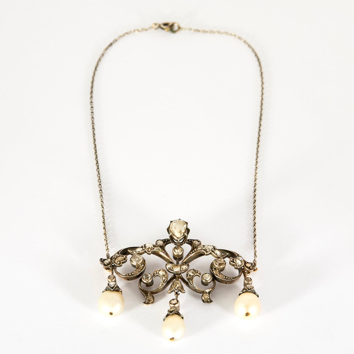 Collier Or blanc 18k et Argent