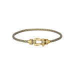 FRED - Force 10 - Moyen Modèle - Bracelet acier, manille or jaune et diamants
