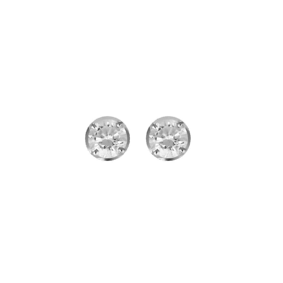 Boutons d'oreilles en or gris et diamant 0.30 carat environ