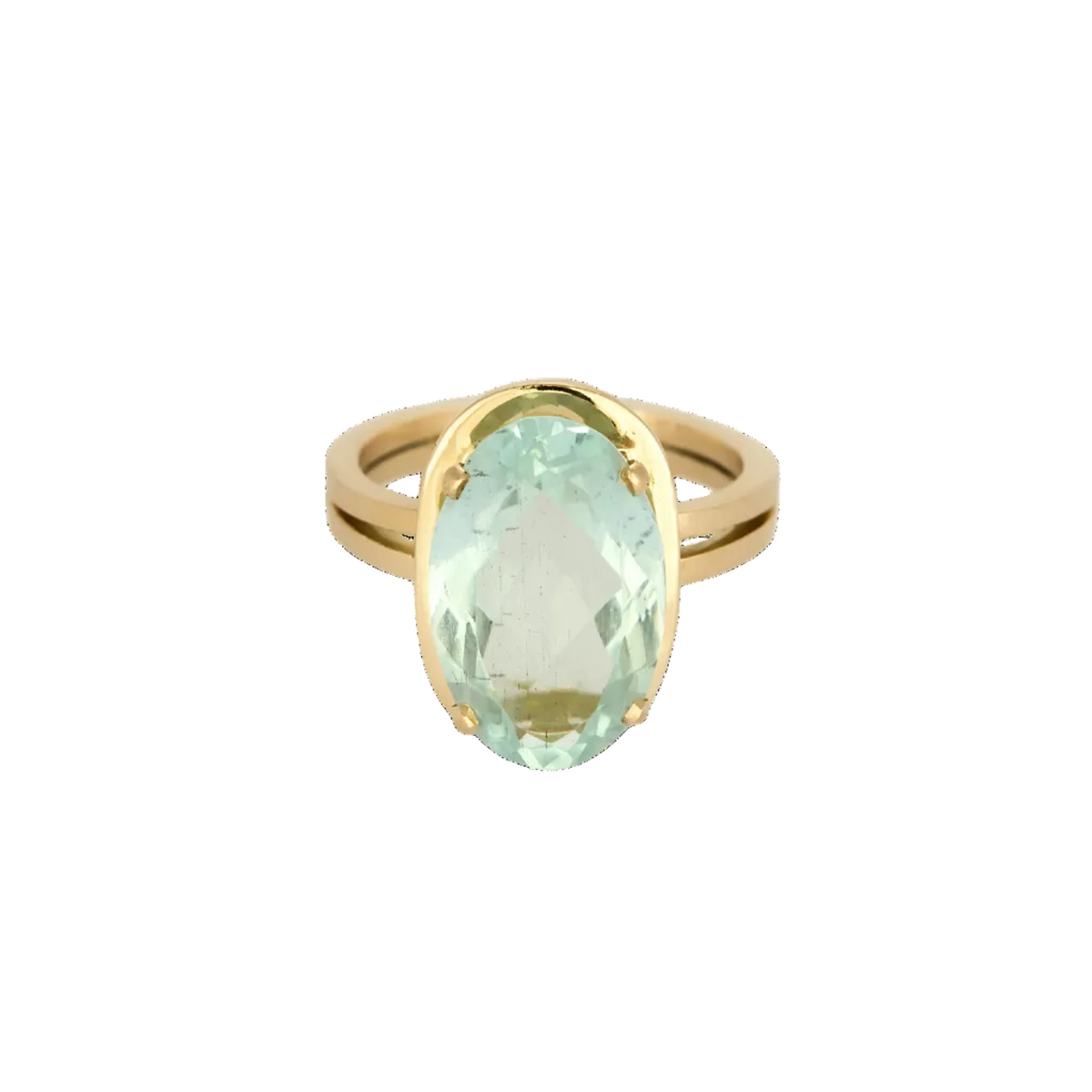 Bague cocktail en or rose et aigue-marine