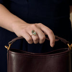 Bague cocktail en or rose et aigue-marine