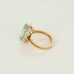 Bague cocktail en or rose et aigue-marine